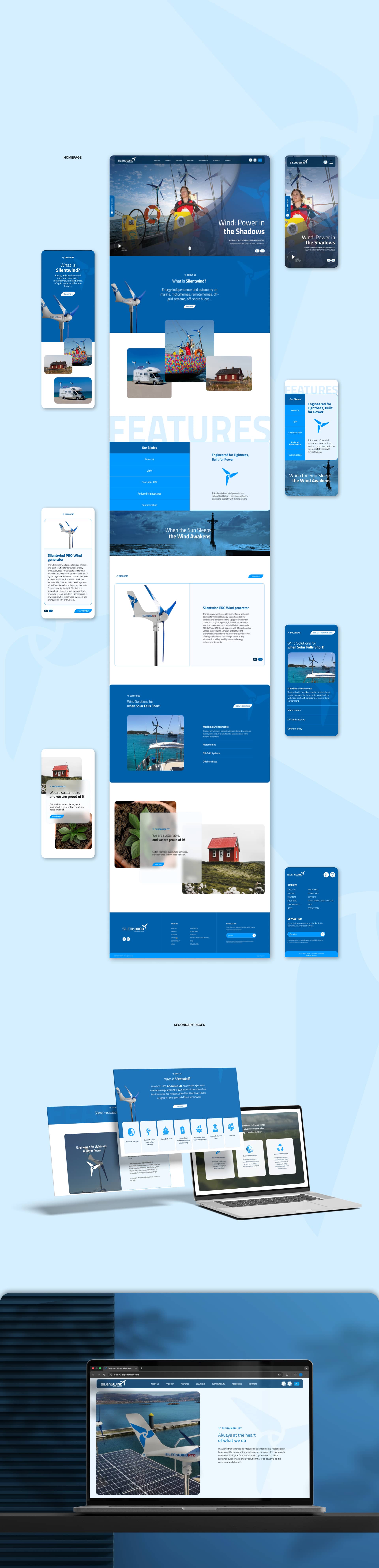layout desenvolvido para novo website da Silent Wind