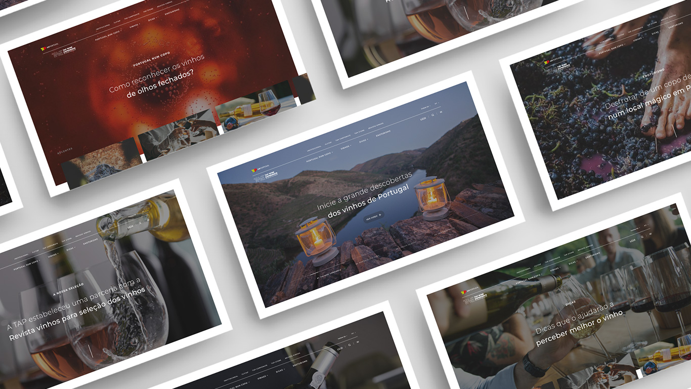 banner applied in tap wine experience website