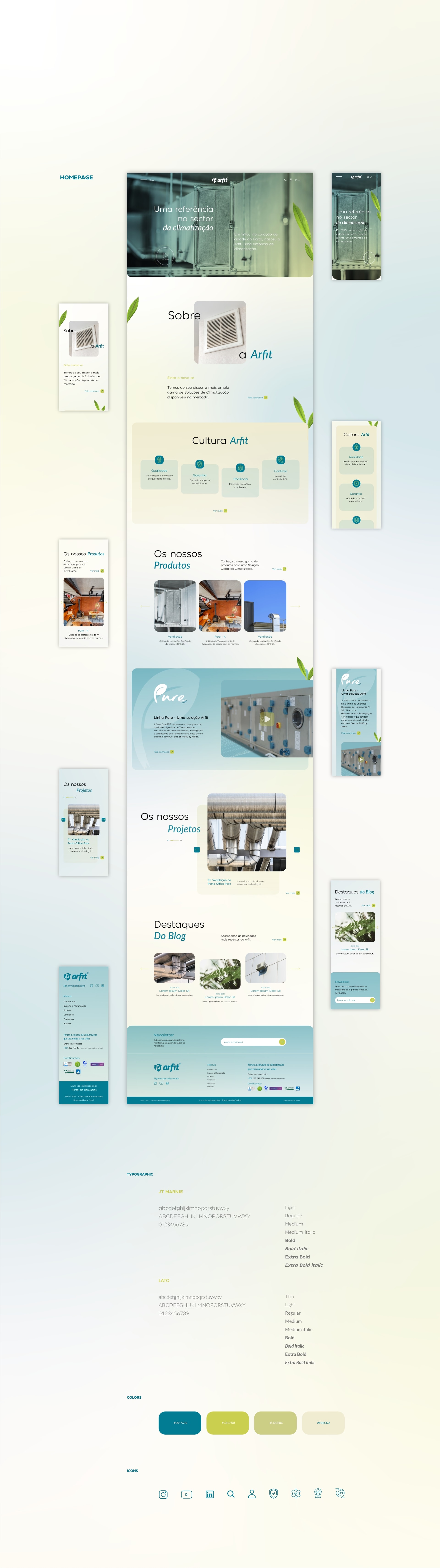desenvolvimento de homepage para website da arfit