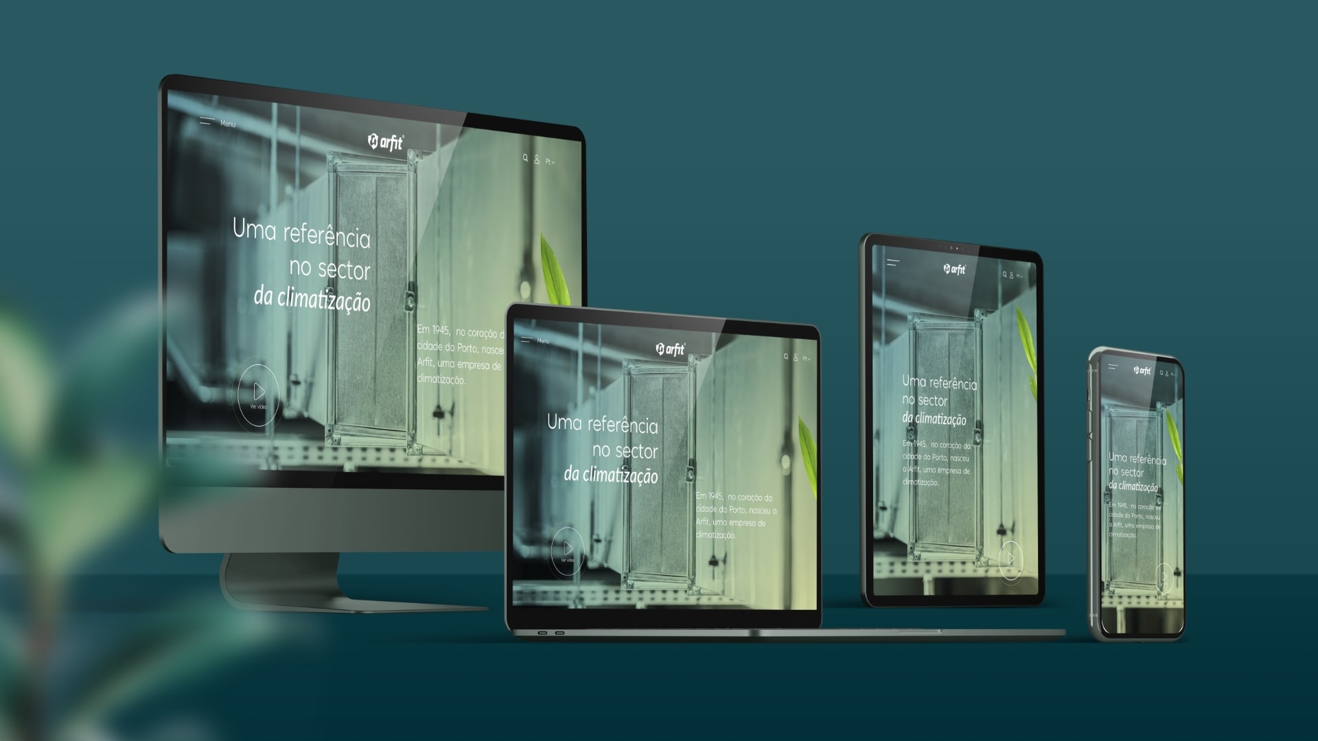 mockup para website da Arfit