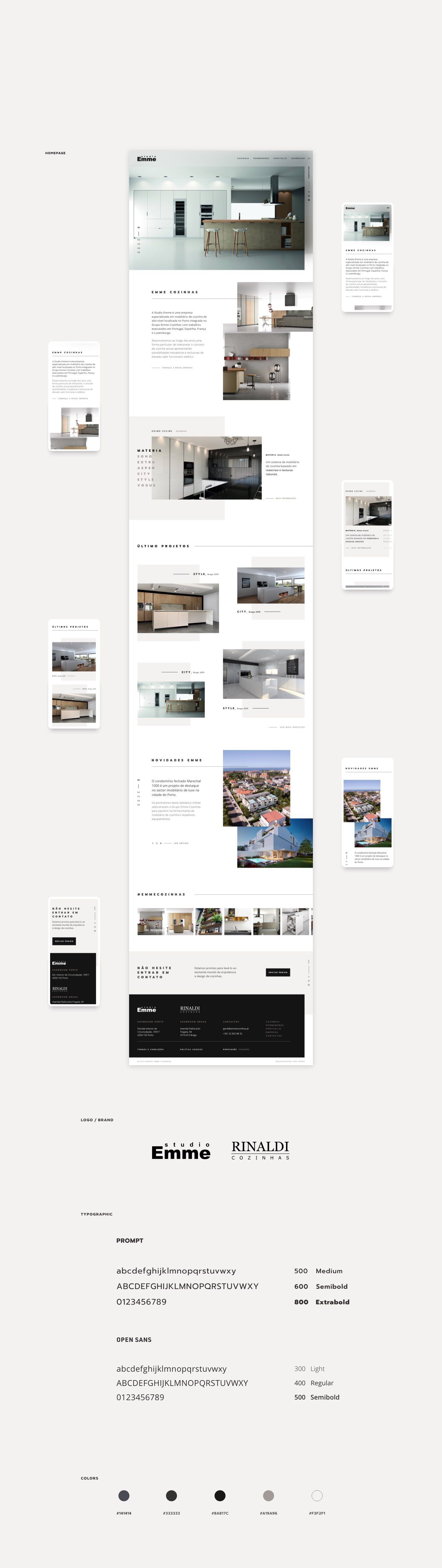 layouts para website da Emme Cozinhas