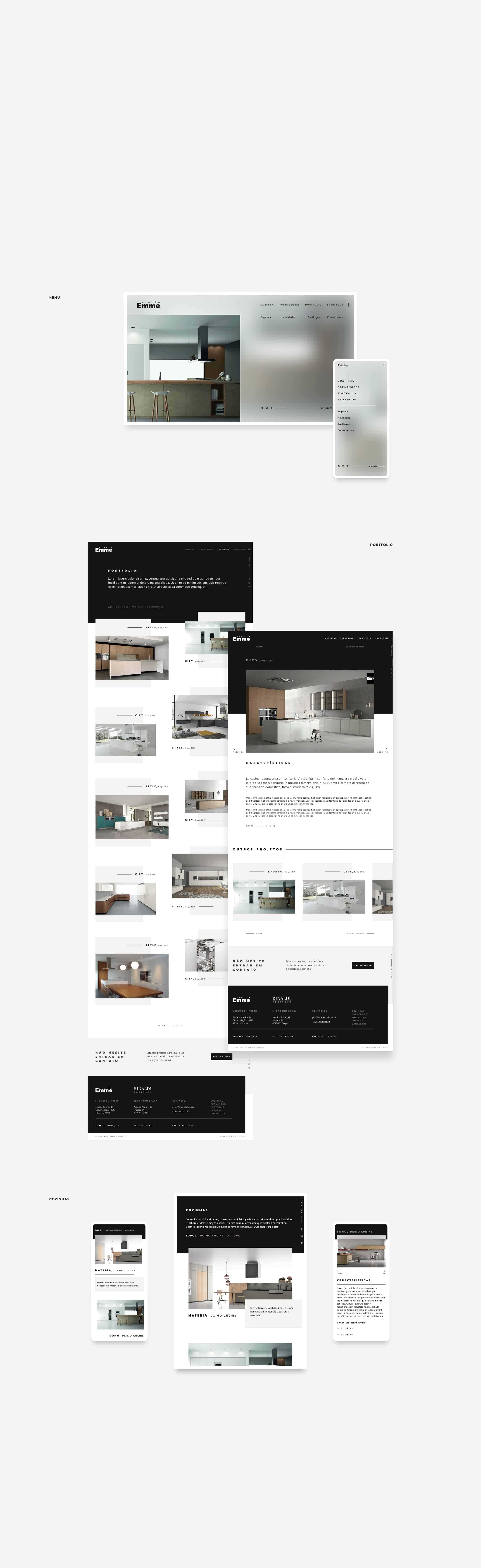 layout do website da Emme Cozinhas