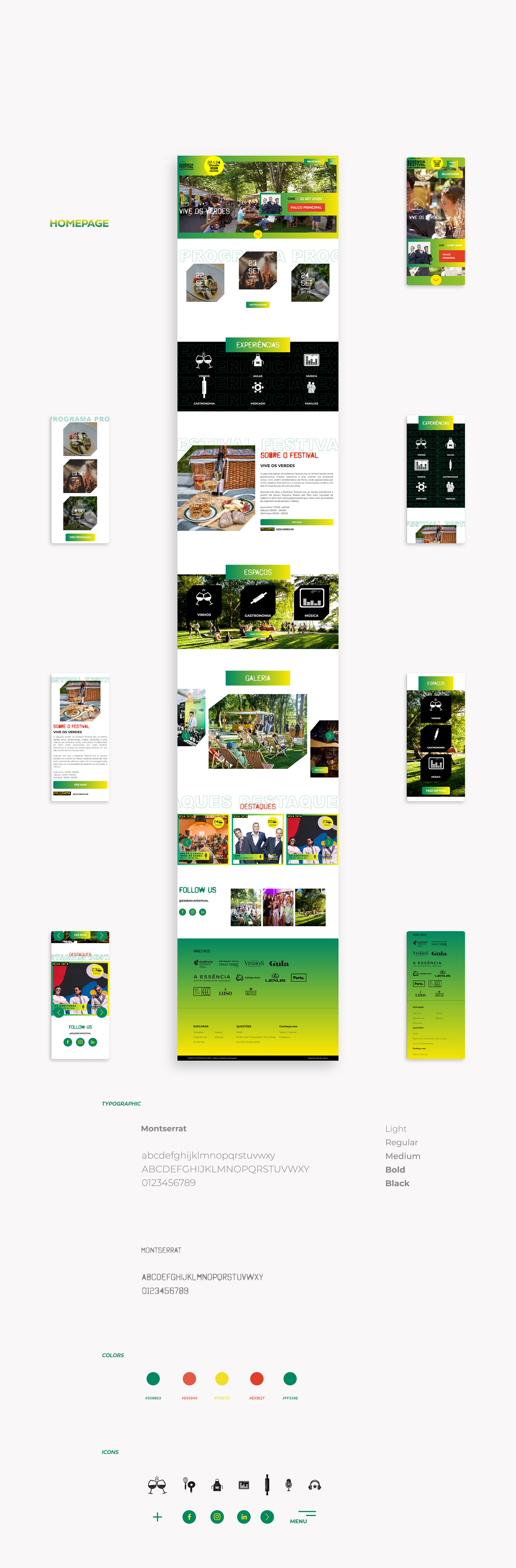 conceito desenvolvido para website da Essencia Festival