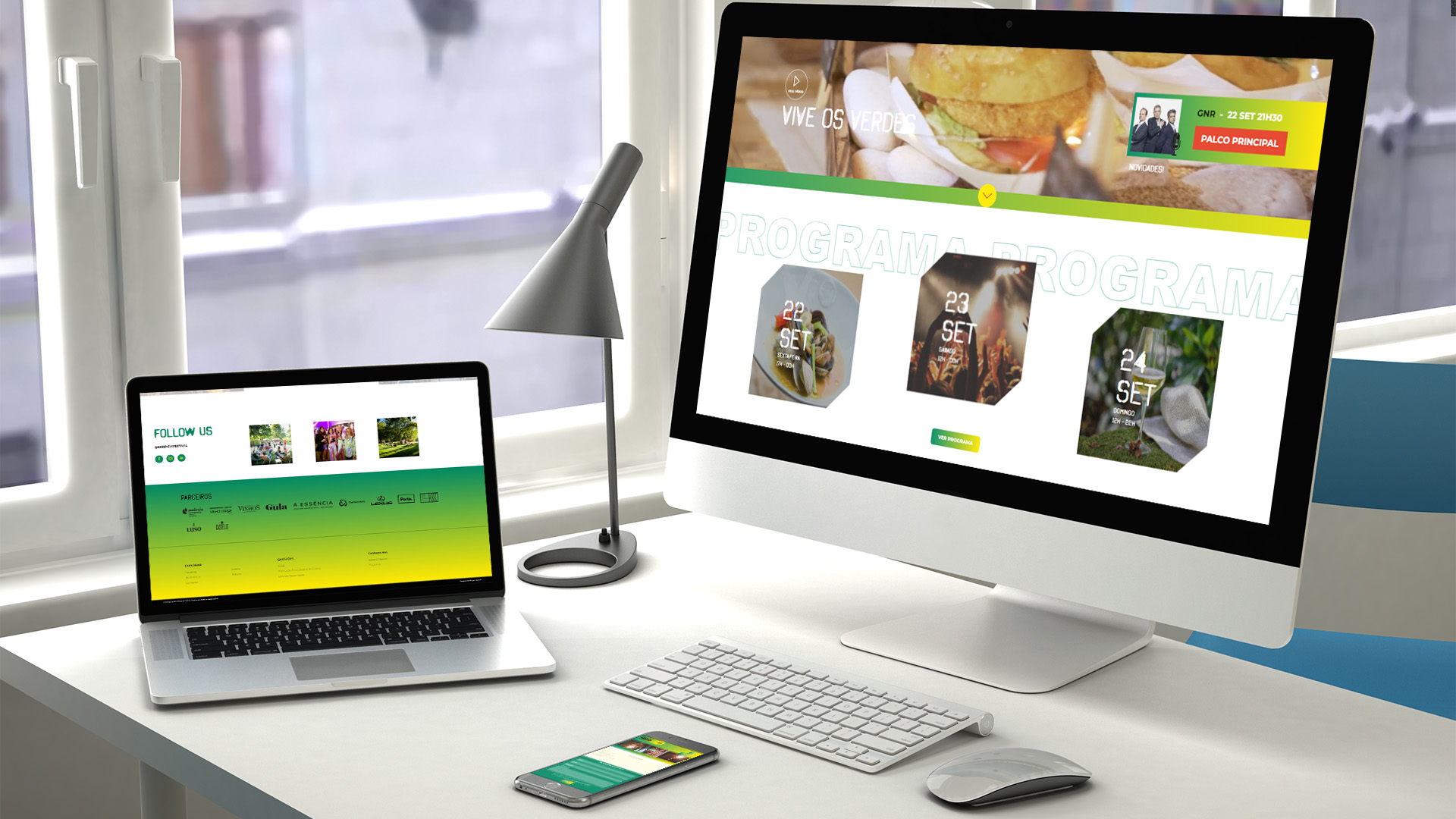 mockup de website para Essencia Festival