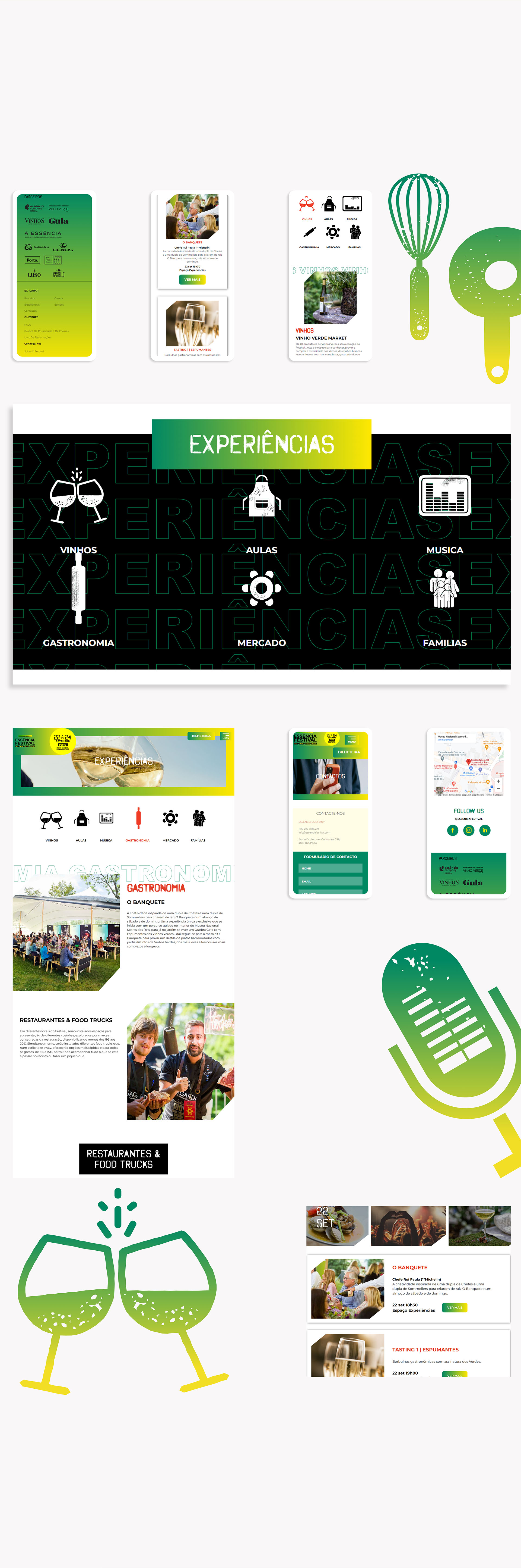 layout developed for secondary pages of Essencia Festival