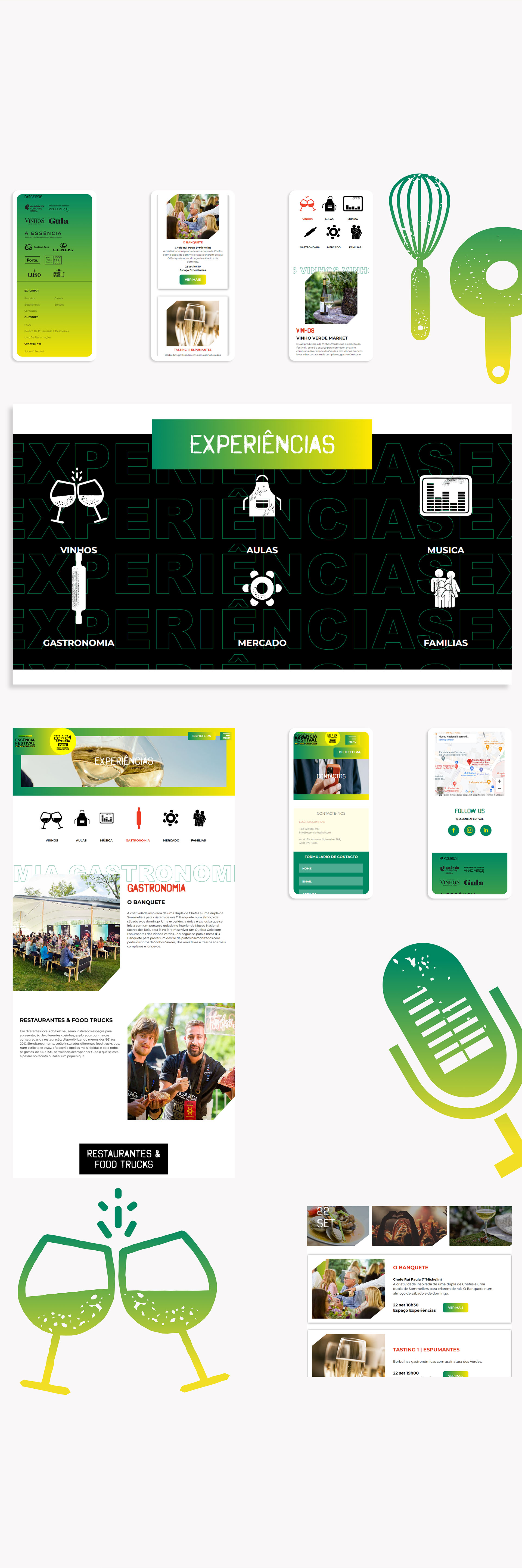layout desenvolvido para paginas secundarias da Essencia Festival