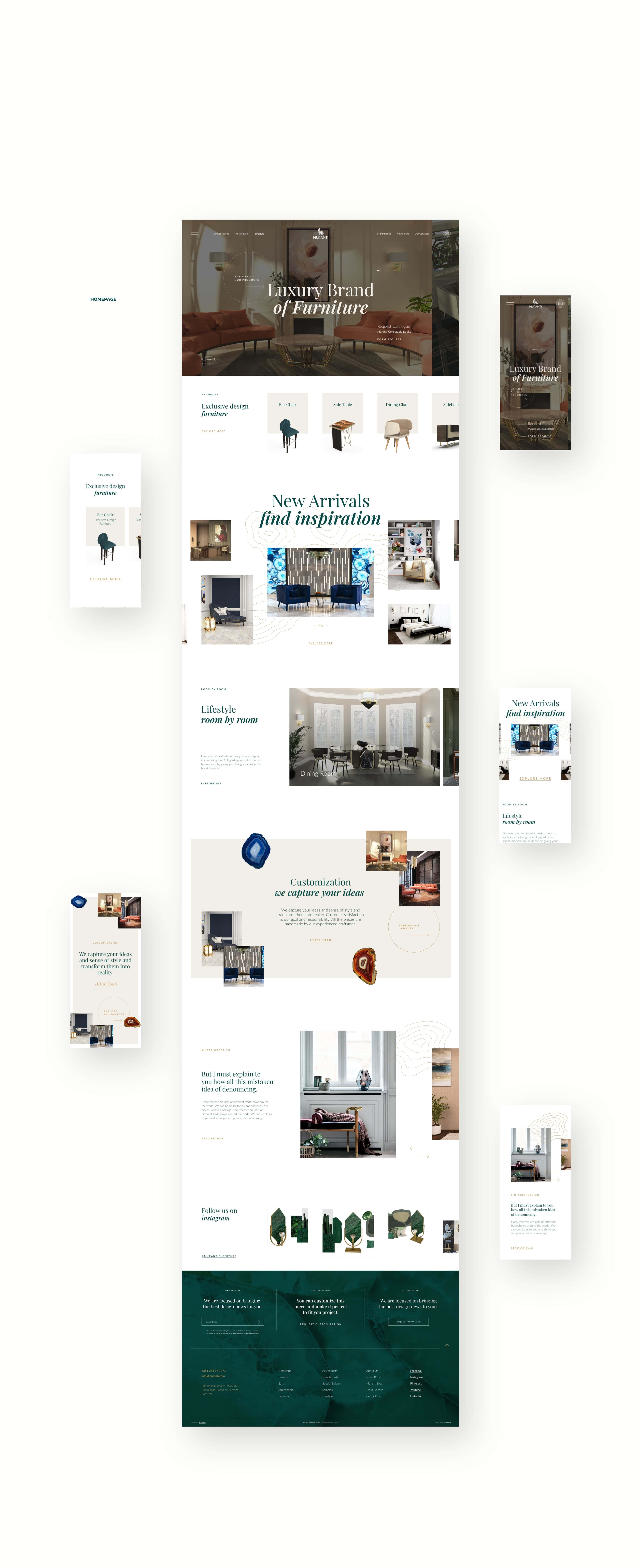 layout developed for muranti's new website