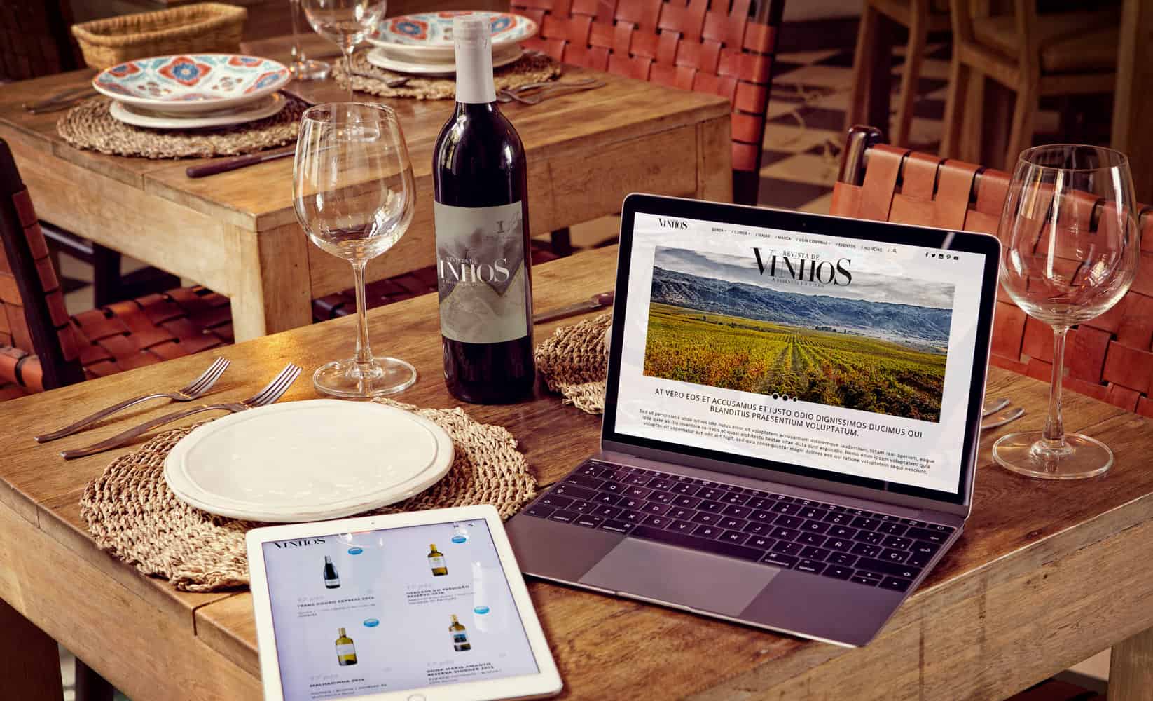 mockup para revista vinhos