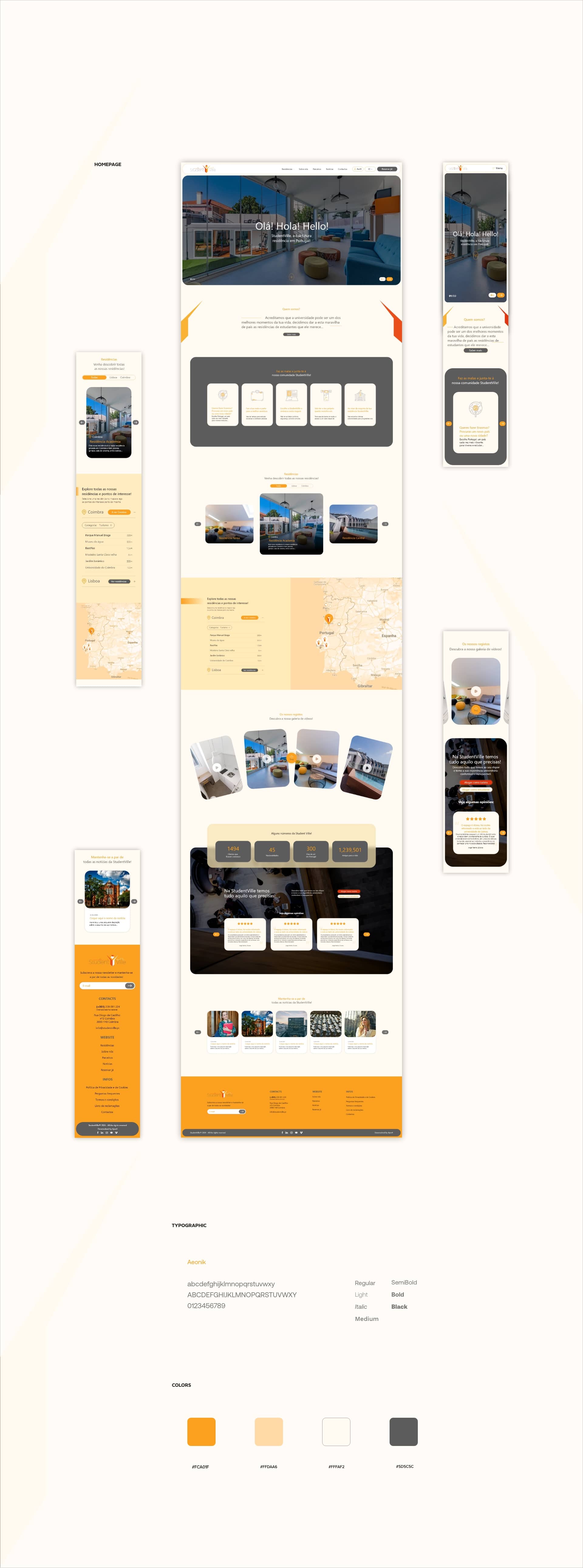 homepage layout developed for student ville