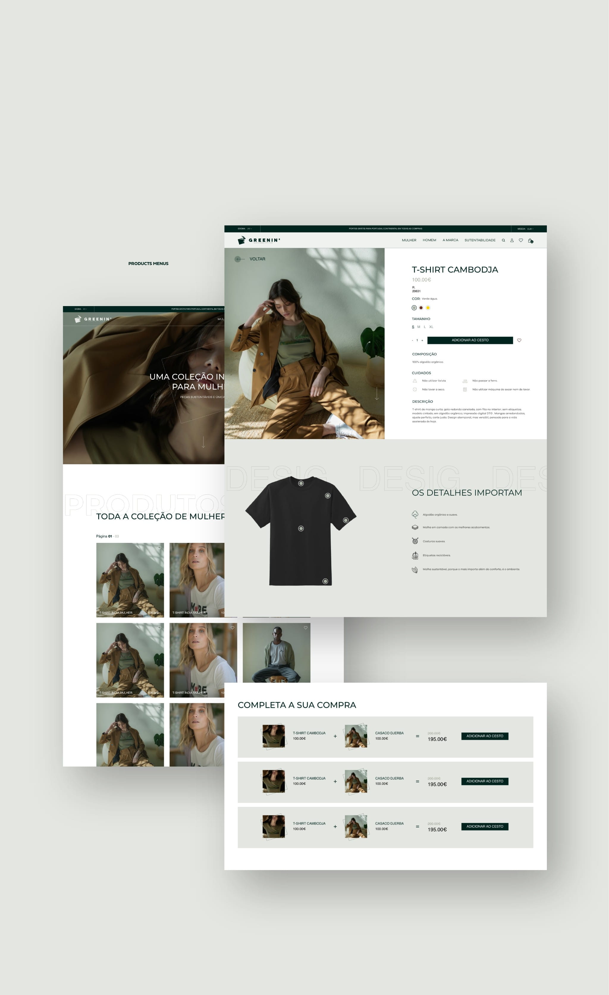 online store process and product detail of greenin