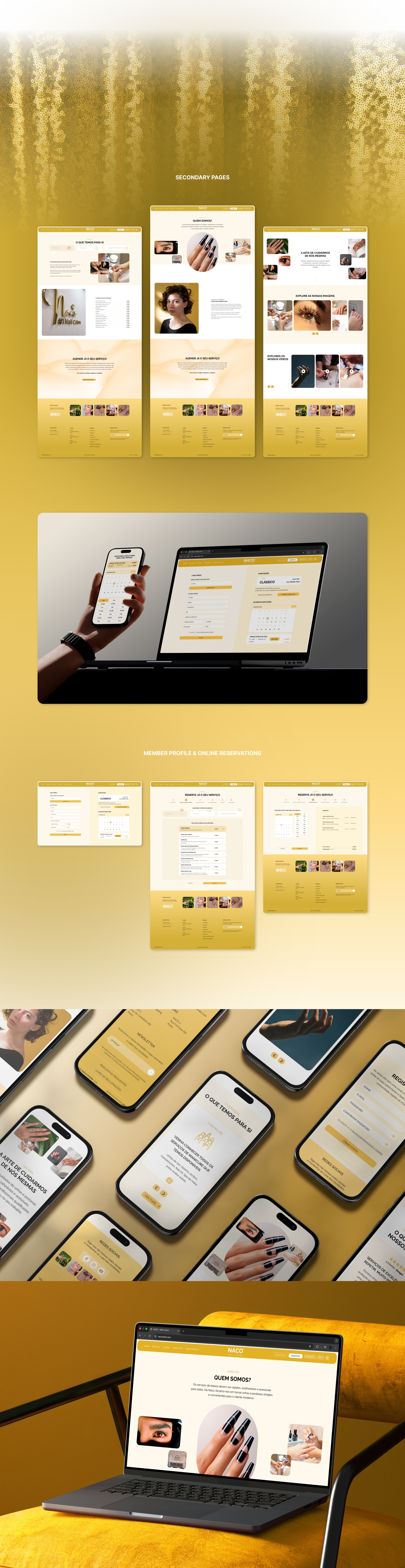 layout desenvolvido para paginas secundarias da loja online da Naco Nails