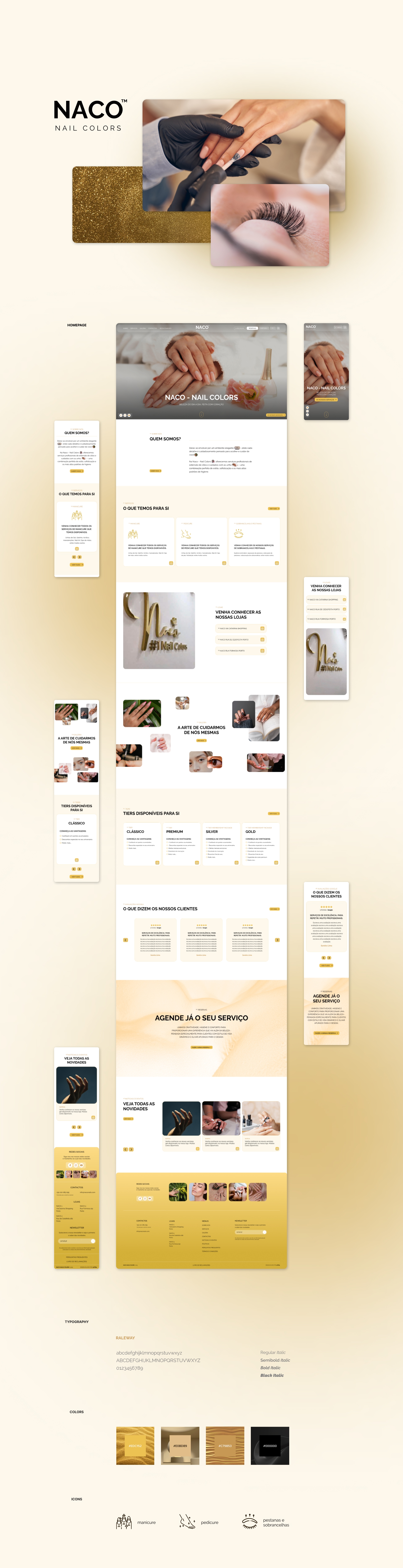 conceito desenvolvido para loja online e reservas da Naco Nails