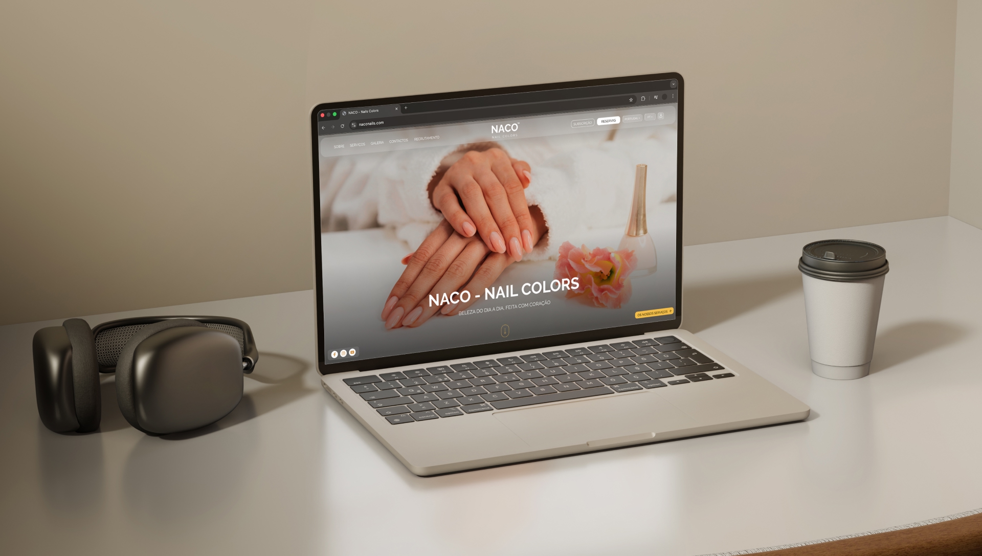 mockup de loja online para Naco Nails