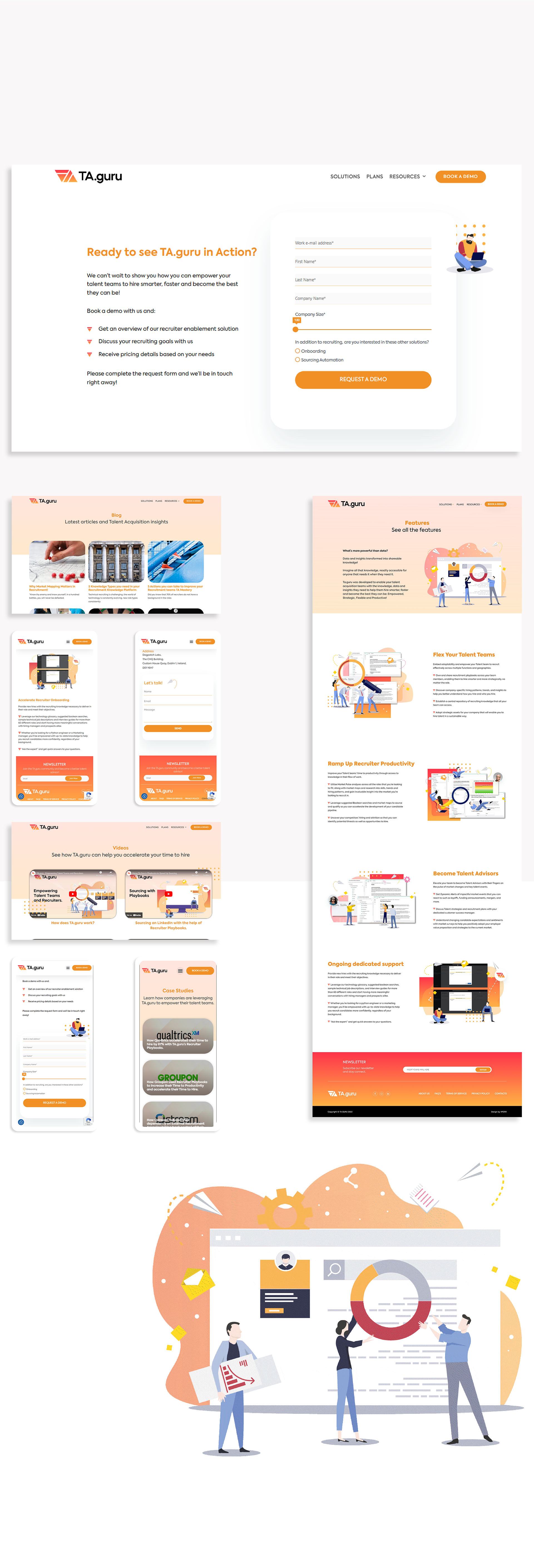 layout das paginas secundarias desenvolvidas para a ta.guru
