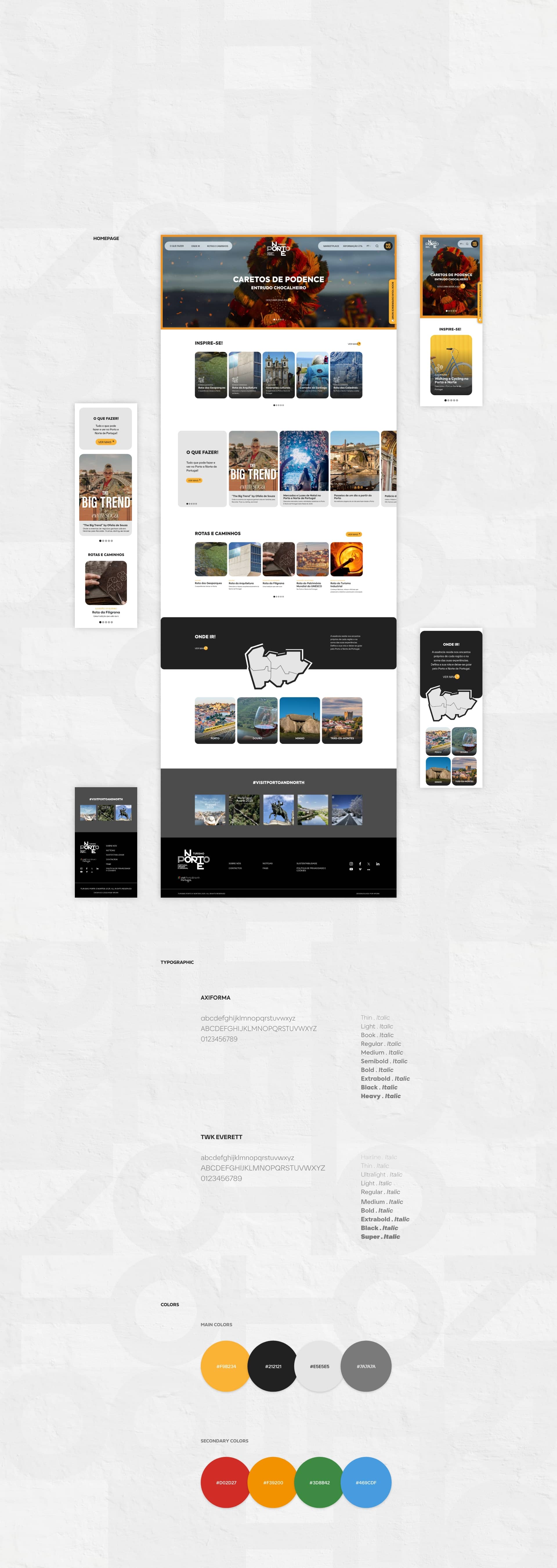 conceito desenvolvido para website do Turismo Porto e Norte