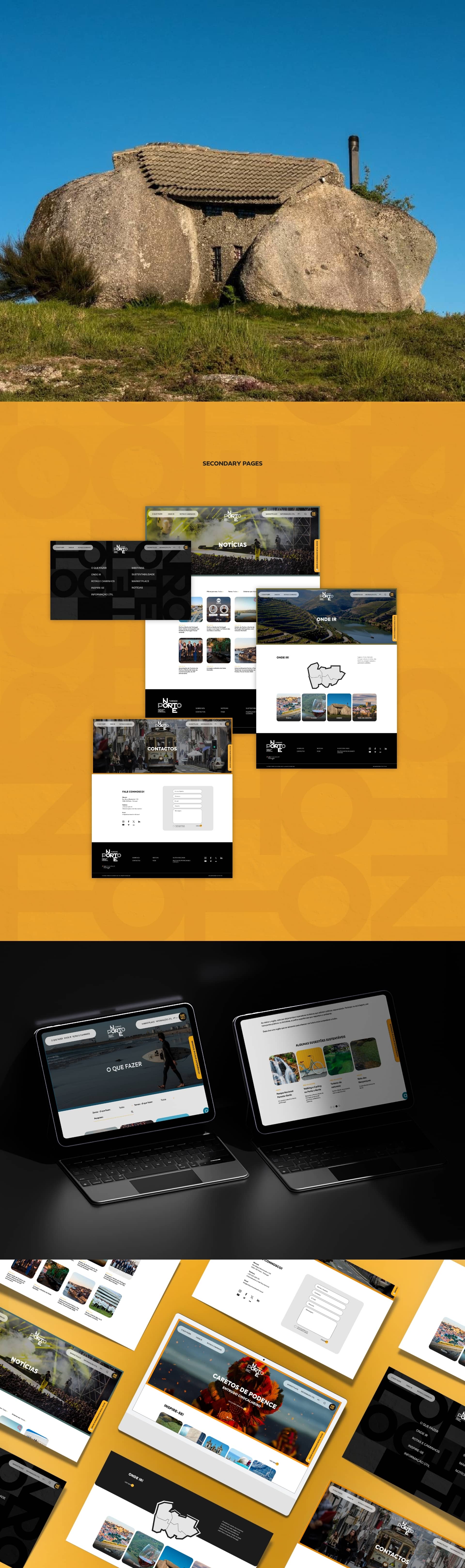 layout desenvolvido para paginas secundarias do Turismo do Porto e Norte